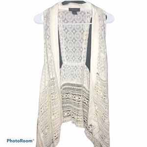 Karen Kane Crochet Duster Vest